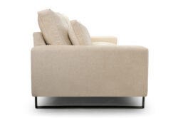 Sofa CARA w tkaninie Aphrodite-02 z czarnymi metalowymi nóżkami w nowoczesnym salonie