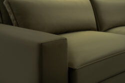 Sofa CARA w tkaninie Aphrodite-02 z czarnymi metalowymi nóżkami, nowoczesny design do salonu