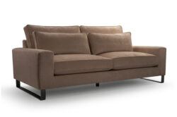 Sofa CARA w tkaninie Aphrodite-02 z czarnymi metalowymi nóżkami, nowoczesny design do salonu