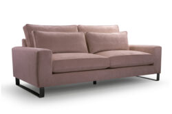 Sofa CARA w tkaninie Aphrodite-02 czarna z metalowymi nóżkami w nowoczesnym salonie