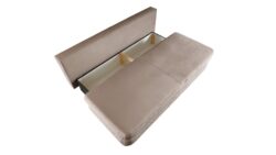 Kanapa rozkładana Corina w tkaninie Poso-03 i Paros-03 z funkcją spania i pojemnikiem na pościel