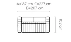 Sofa rozkładana Gandi 120 w tkaninie Run Again-55 z metalowymi nogami i regulowanymi zagłówkami
