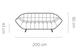 Sofa Gappa 2 osobowa w tkaninie Monolith-2 z czarnymi nóżkami, stylowa i wygodna do nowoczesnego salonu