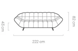 Sofa Gappa 3 osobowa tapicerowana tkaniną Monolith-2 w nowoczesnym salonie