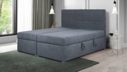 Łóżko tapicerowane Horizon Soft 140x200 z pikowanym zagłówkiem i pojemnikami na pościel