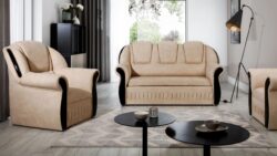 Sofa rozkładana Lord 3F w tkaninie Texas-23 z wysokimi oparciami i funkcją spania
