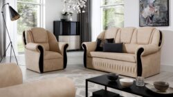 Sofa rozkładana Lord 3F w tkaninie Texas-23 z funkcją spania i pojemnikiem na pościel
