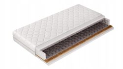 Materac bonellowy Standard Kokos 90x200 cm z matą kokosową i pokrowcem z zamkiem 360 stopni