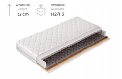 Materac bonellowy Standard Kokos 90x200 cm z matą kokosową i pokrowcem z zamkiem 360°