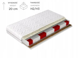 Materac Multipocket Grand Visco 90x200 z pianką termoelastyczną i matą kokosową zapewniający komfortowy sen