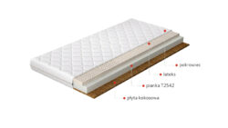 Materac lateksowy Mokka hipoalergiczny 120x200 cm z pianką T2542 i płytą kokosową