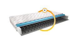 Materac bonellowy Omini Silk 120x200 z pokrowcem typu Silk, średniotwardy i hipoalergiczny