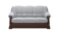 Sofa Parma 3 osobowa w tkaninie Monolith-2 z drewnianymi zdobionymi bokami i nóżkami