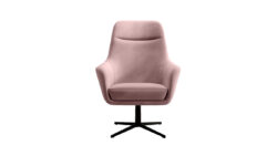 Fotel obrotowy Polo w tkaninie Cloud-60 czarny metalowy stelaż komfortowy i stylowy do salonu