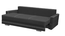 Kanapa rozkładana Samanta B w tkaninie Inari-100 i Soft-17 na chromowanych nóżkach