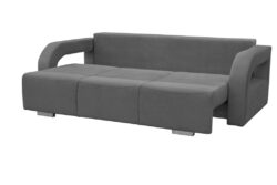 Sofa Aliss rozkładana z funkcją spania i pufem w tkaninie Casablanca-2315 na tle jasnego wnętrza
