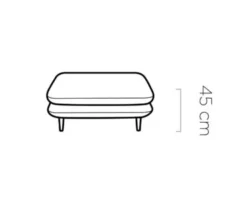 Puf Solano tapicerowany tkaniną Element-11 w czarnym kolorze, stylowy mebel do salonu