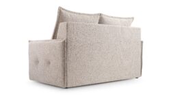 Sofa rozkładana Vanessa w nowoczesnym stylu z chromowanymi nóżkami i pojemnikiem na pościel