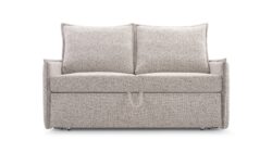 Sofa rozkładana Vanessa w nowoczesnym stylu z chromowanymi nóżkami i pojemnikiem na pościel