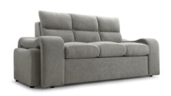 Sofa rozkładana Wela w tkaninie Curio-35 z dwoma pufami i pojemnikiem na pościel