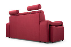 Sofa rozkładana Wenus w tkaninie Malmo 63 z chromowanymi nóżkami i pojemnikiem na pościel