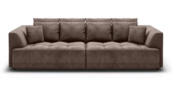 Sofa elektryczna Tiga w tkaninie Riviera-16 z funkcją spania na białym tle