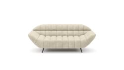 Sofa Gappa 2 osobowa w tkaninie Monolith-2 na białym tle, nowoczesny design i czarne nóżki
