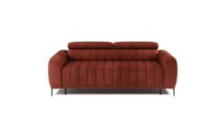 Sofa rozkładana Gandi 120 w tkaninie Run Again-55 z regulowanymi zagłówkami i czarnymi metalowymi nogami