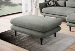 Stylowy czarny puf Solano z tkaniny Element-11, idealny do salonu, polska produkcja