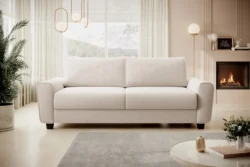 Sofa rozkładana Capri 120 w tkaninie Onega-14 z funkcją spania i czarnymi nóżkami