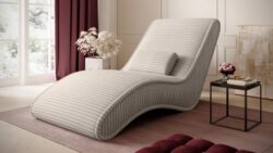 Szezlong SATO 80 w tkaninie Tilia-01 o nowoczesnym designie i ergonomicznym kształcie