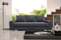 Kanapa rozkładana Samanta A w tkaninie Aston-17 i Aston-12 na chromowanych nóżkach