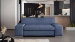 Kanapa nierozkładana Porto 2 w tkaninie Soft 17, nowoczesny design, dwumiejscowa sofa