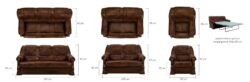 Sofa Parma 2 osobowa z tkaniny Monolith-2, elegancka tapicerka i drewniane zdobione nóżki