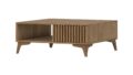 Stolik kawowy Entsian w kolorze dąb artisan z szufladą i półką, nowoczesny design do salonu