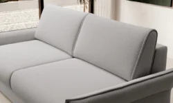 Sofa rozkładana Canto 120 w tkaninie Onega-8 z miękkimi podłokietnikami i funkcją spania