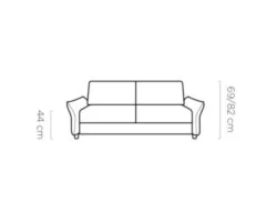 Sofa rozkładana Canto 120 w tkaninie Onega-8 z miękkimi podłokietnikami i funkcją spania
