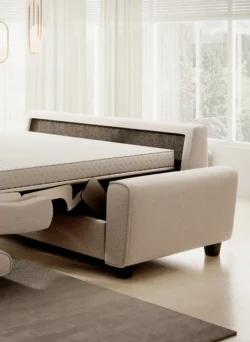 Sofa rozkładana Capri 120 w tkaninie Onega-14 o minimalistycznym designie i funkcji spania