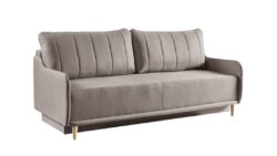 Kanapa rozkładana Moris w tkaninie Neve-13, elegancka i funkcjonalna sofa z pojemnikiem na pościel