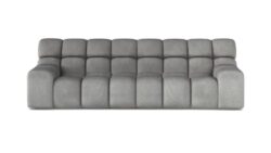 Sofa elektryczna Campile w nowoczesnym stylu z regulowaną głębokością siedziska na białym tle