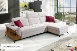 Narożnik nierozkładany Belutti I w tkaninie Casablanca-2301, nowoczesny i stylowy mebel wypoczynkowy