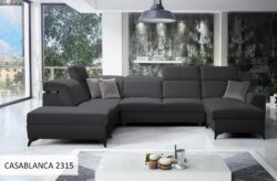 Narożnik U nierozkładany Belutti VI w tkaninie Casablanca-2301, nowoczesny i stylowy mebel tapicerowany