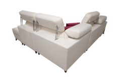 Narożnik nierozkładany Belutti VII w tkaninie Casablanca-2301 z czarnymi metalowymi nóżkami