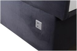 Narożnik U rozkładany Deus VIII w tkaninie Casablanca-2315 z regulowanymi zagłówkami i wbudowanym portem USB