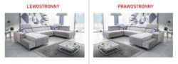 Narożnik U rozkładany Hilton VI w tkaninie Magic Velvet-2218 z regulowanymi zagłówkami i pojemnikiem na pościel