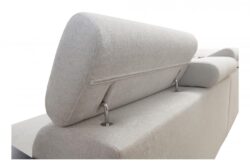 Narożnik rozkładany Melody XI Mini w tkaninie Freya-210.18 i Tauro 8207 z regulowanymi zagłówkami i barem