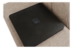 Narożnik U rozkładany Mindy VIII w tkaninie Verita-09 z regulowanymi zagłówkami i portami USB