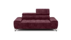 Nowoczesna sofa Palladio 3-osobowa tapicerowana tkaniną Monolith-69 z ruchomymi zagłówkami