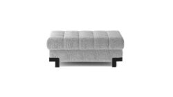 Puf Selva tapicerowany tkaniną Austin-18 w kolorze czarnym, elegancki dodatek do salonu
