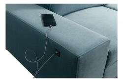 Kanapa rozkładana Bartone w tkaninie Element-15 z trzema regulowanymi zagłówkami i portem USB